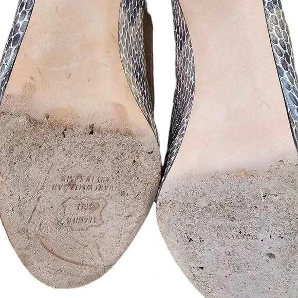 STUART WEITZMAN Snakeskin Animal Print Pumps Size 8.5 - Picture 4 of 10